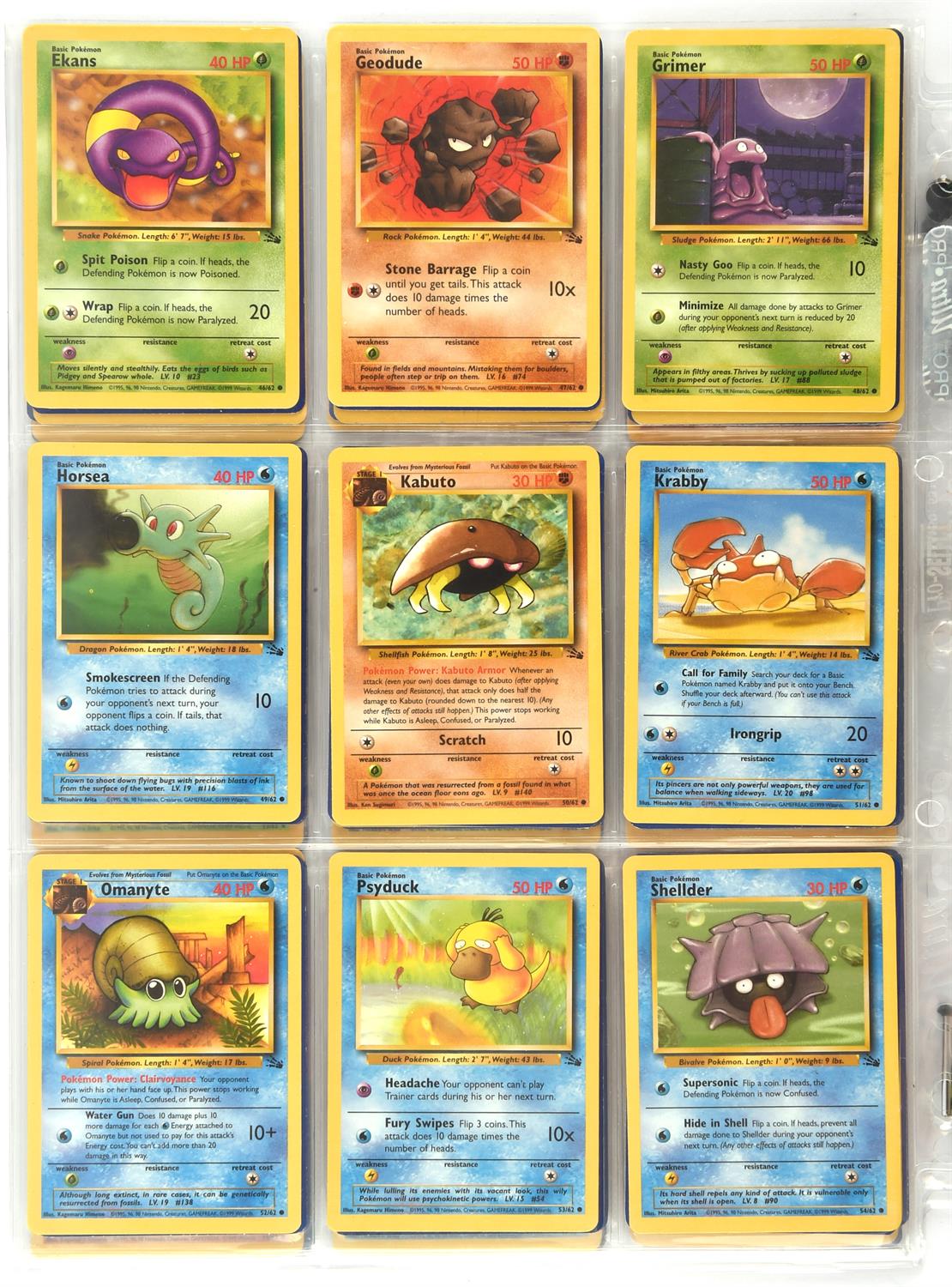 Pokemon TCG. Pokemon Fossil Unlimited Complete Set 62/62, includes popular cards like Dragonite, - Image 5 of 7