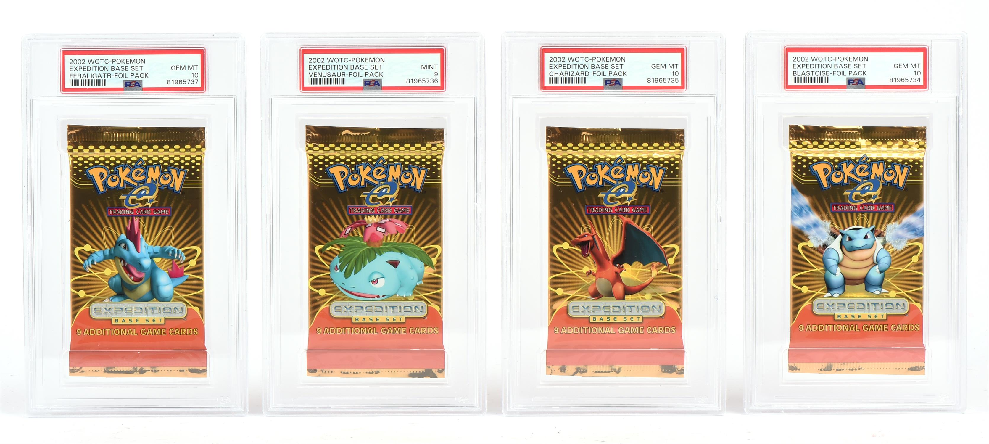 Pokemon TCG. Pokemon Expedition Booster Pack complete art set four packs total, all are PSA graded.