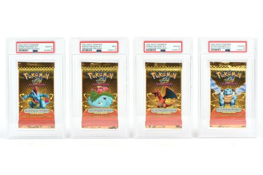 Pokemon TCG. Pokemon Expedition Booster Pack complete art set four packs total, all are PSA graded. - Image 1 of 2