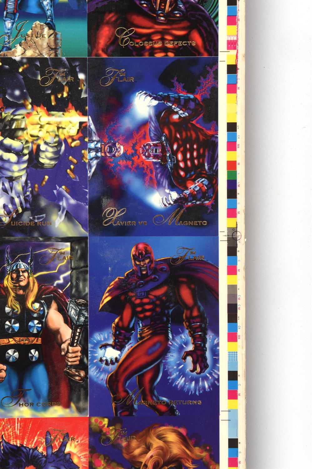 1994 Marvel Flair Uncut Sheet. Double sided printing with both the front and back of the cards. - Image 8 of 14