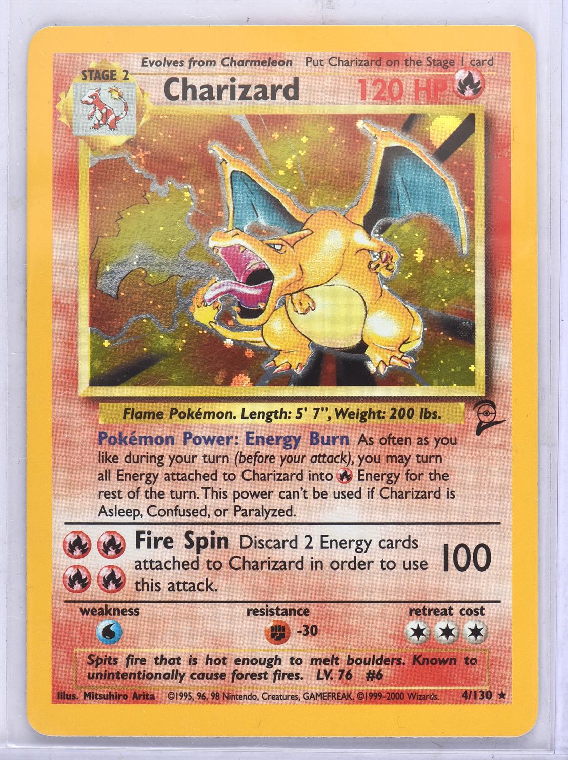 Pokemon TCG. Charizard Base Set 2 Holo number 4/130.