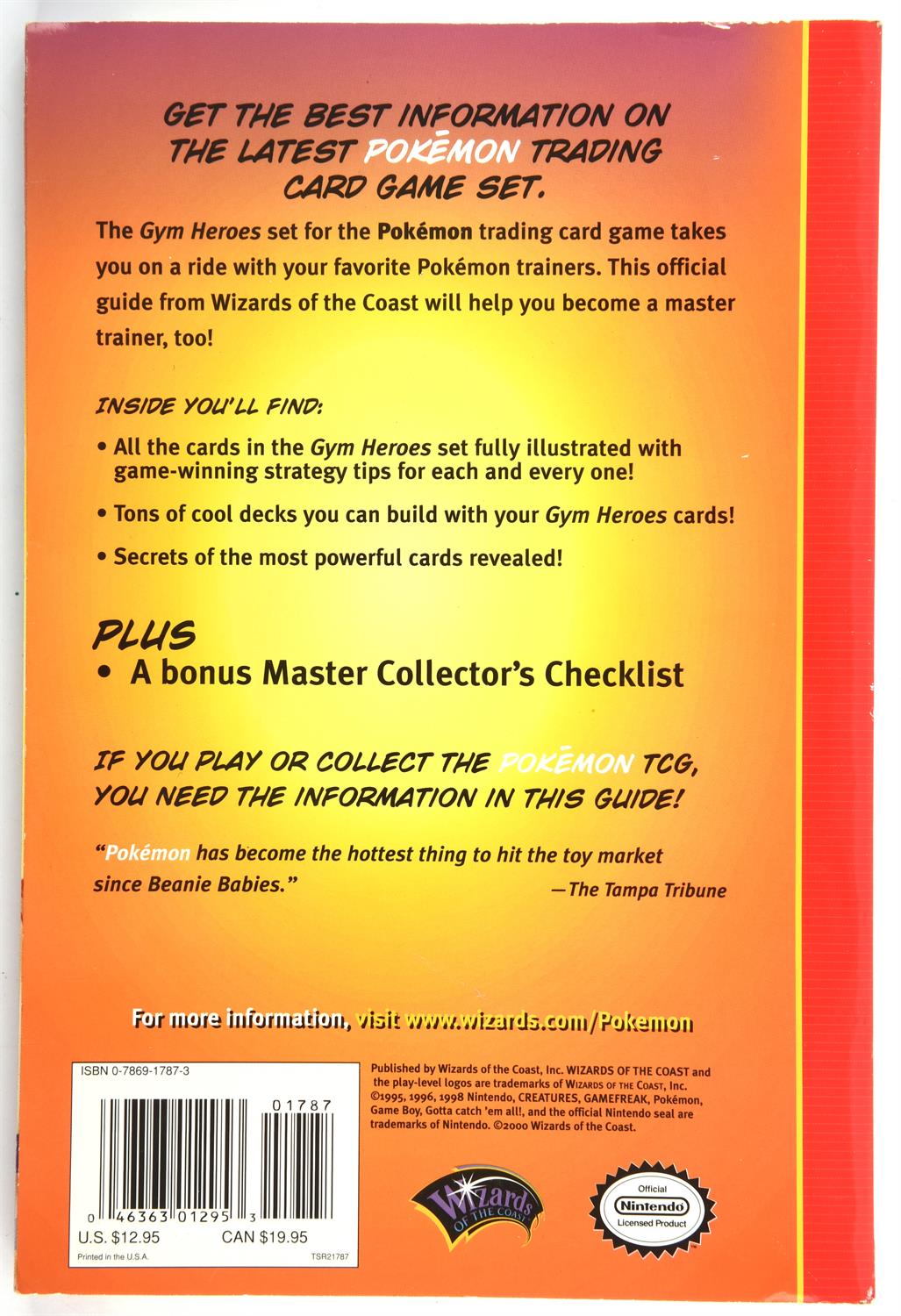 Pokemon TCG. Gym Heroes Wizards of the Coast Official Strategy Guide written by Teeuwynn Woodruff. - Image 2 of 2