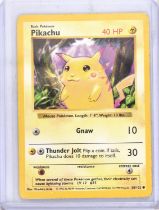 Pokemon TCG. Base Set Shadowless Red Cheeks Pikachu number 58/102.