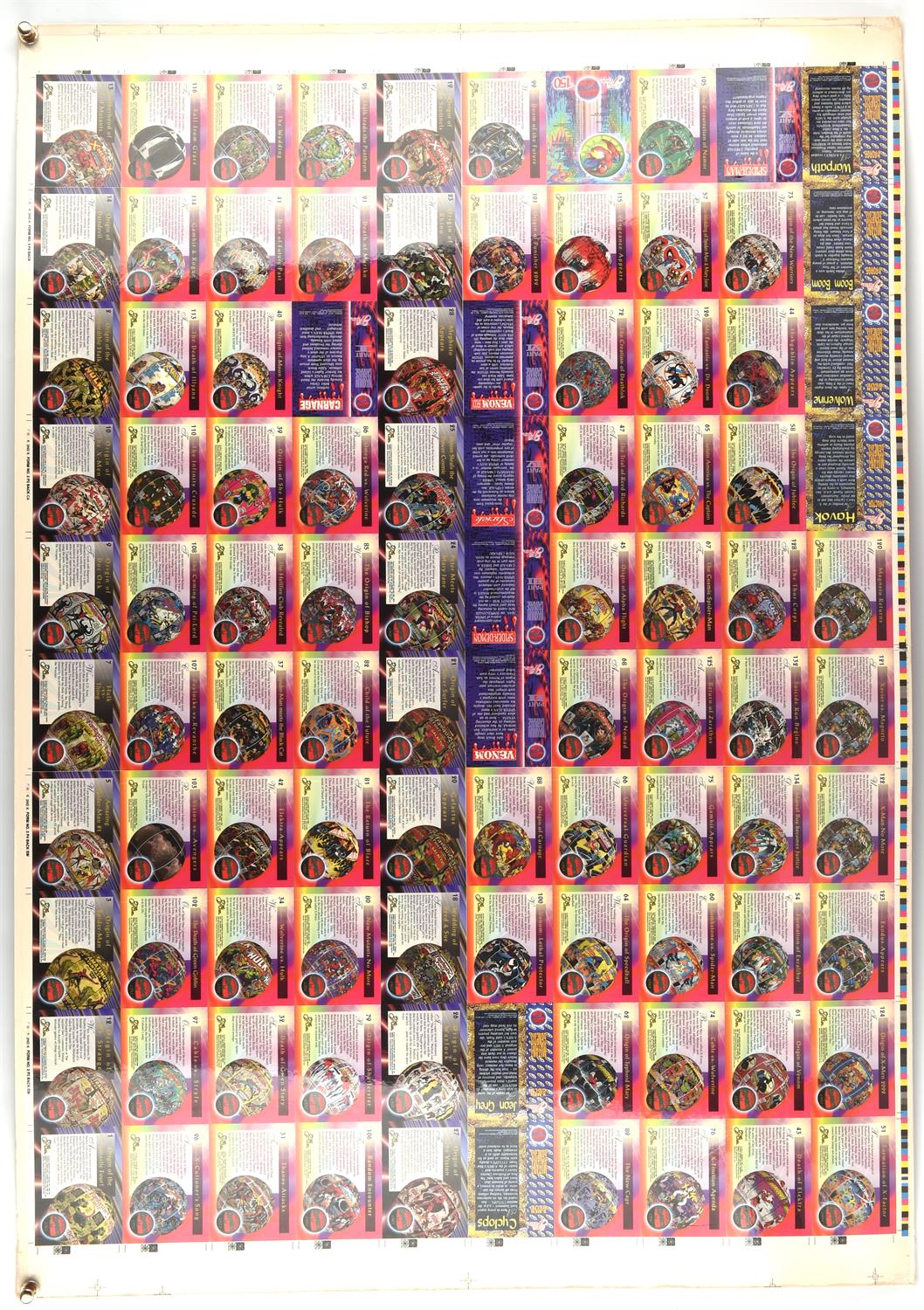 1994 Marvel Flair Uncut Sheet. Double sided printing with both the front and back of the cards. - Image 9 of 14