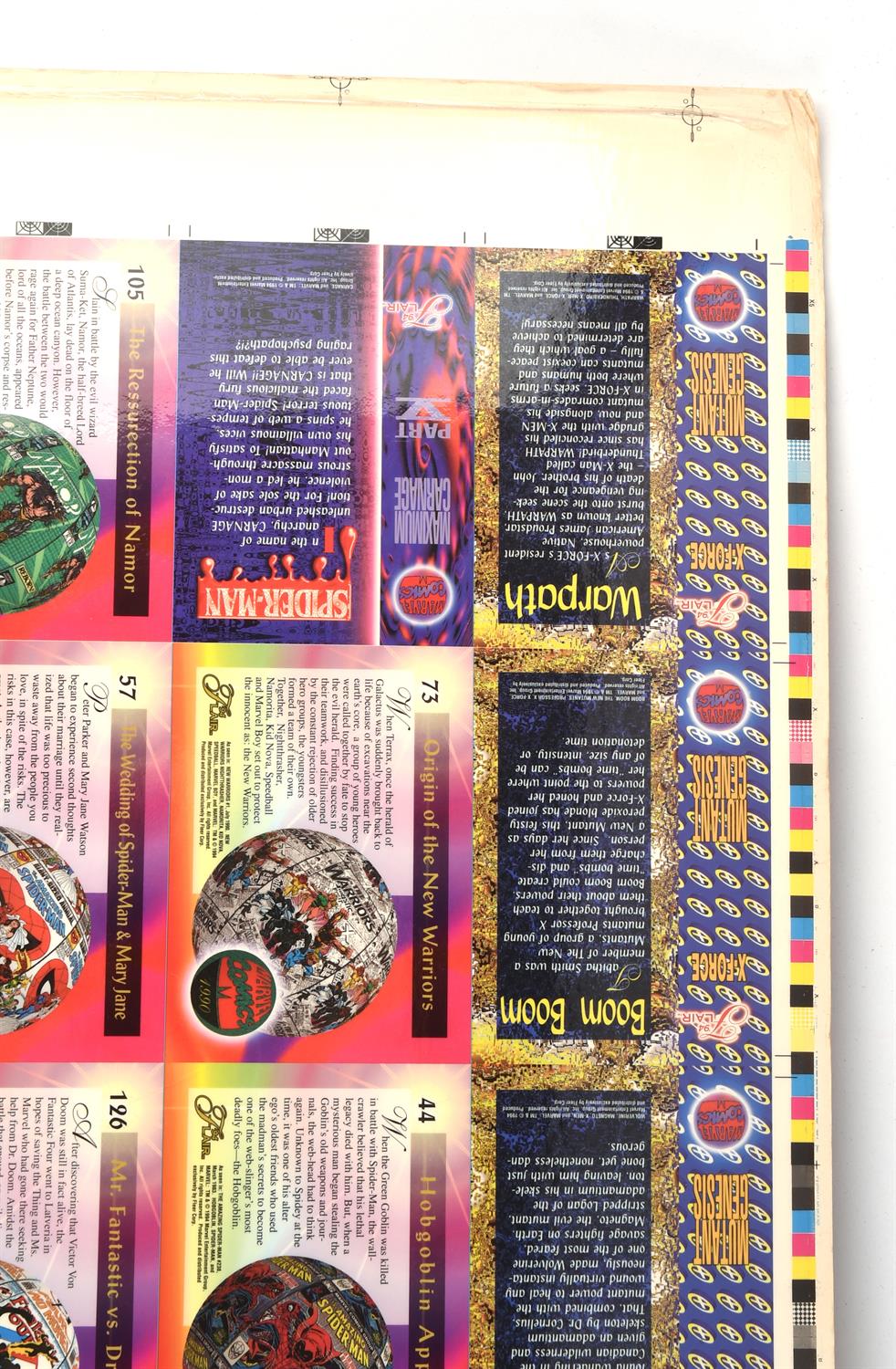 1994 Marvel Flair Uncut Sheet. Double sided printing with both the front and back of the cards. - Image 11 of 14