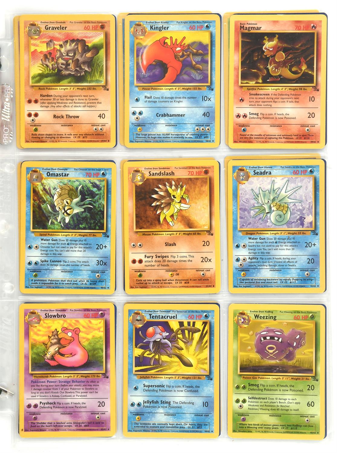 Pokemon TCG. Pokemon Fossil Unlimited Complete Set 62/62, includes popular cards like Dragonite, - Image 3 of 7