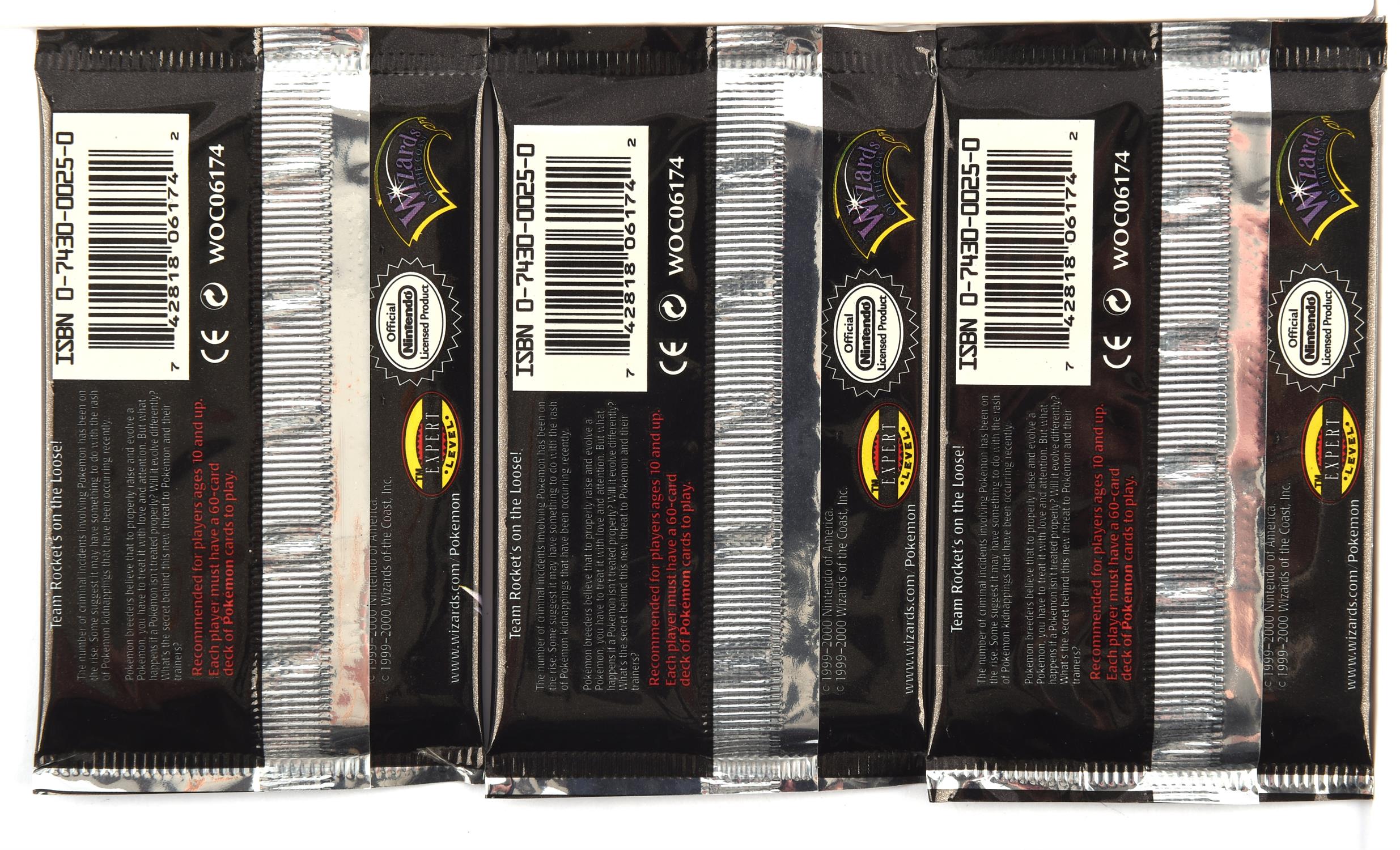 Pokemon TCG. 3x 1st edition Team Rocket Sealed Booster Packs, all different artworks. - Image 2 of 2