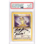 Pokemon TCG. Meowth 1st edition Jungle 56/64 Signed by Matthew Sussman who voiced Meowth in the