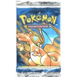 Pokemon TCG. Pokemon Base Set Sealed Booster Pack - Charizard Artwork, 21.2g. This item is from the