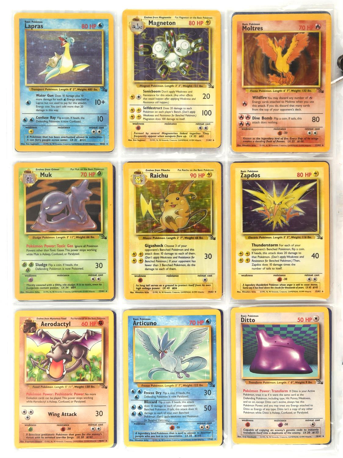 Pokemon TCG. Pokemon Fossil Unlimited Complete Set 62/62, includes popular cards like Dragonite, - Image 7 of 7