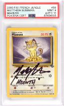Pokemon TCG. Miaouss (Meowth) French Jungle 56/64 Signed by Matthew Sussman who voiced Meowth in
