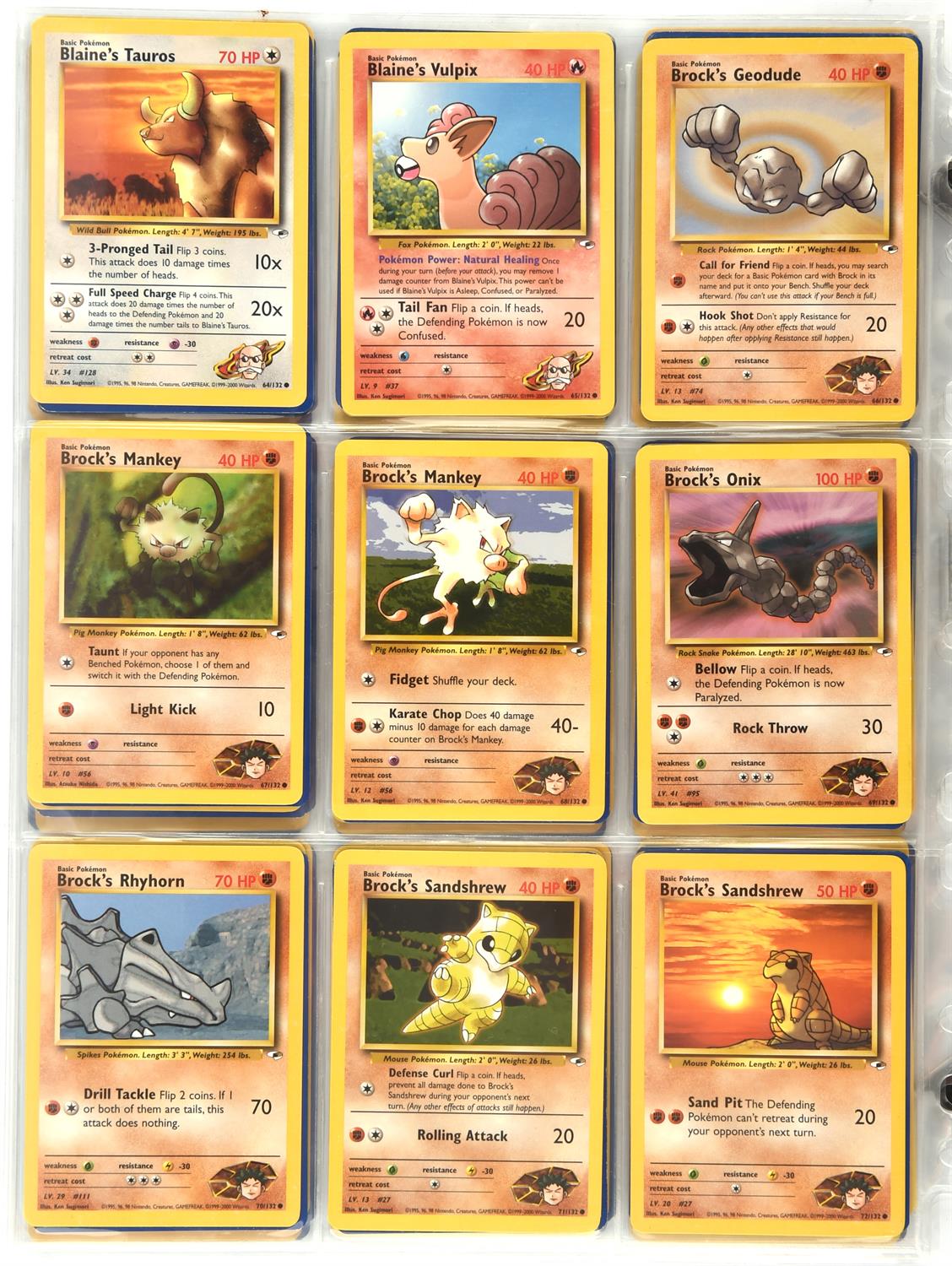 Pokemon TCG. Gym Heroes Unlimited complete set 132/132 cards. - Image 12 of 15