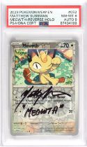 Pokemon TCG. Meowth Reverse Holo Pokemon 151 052/165 Signed by Matthew Sussman who voiced Meowth in