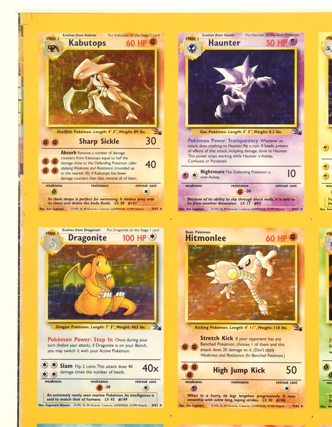 Pokemon TCG. Uncut Fossil Holo Sheet. This lot contains a professionally framed uncut sheet - Image 5 of 13