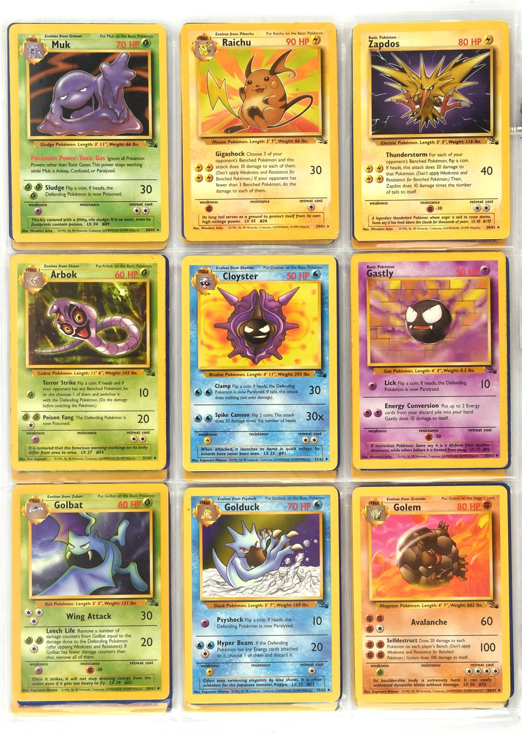Pokemon TCG. Pokemon Fossil Unlimited Complete Set 62/62, includes popular cards like Dragonite, - Image 6 of 7