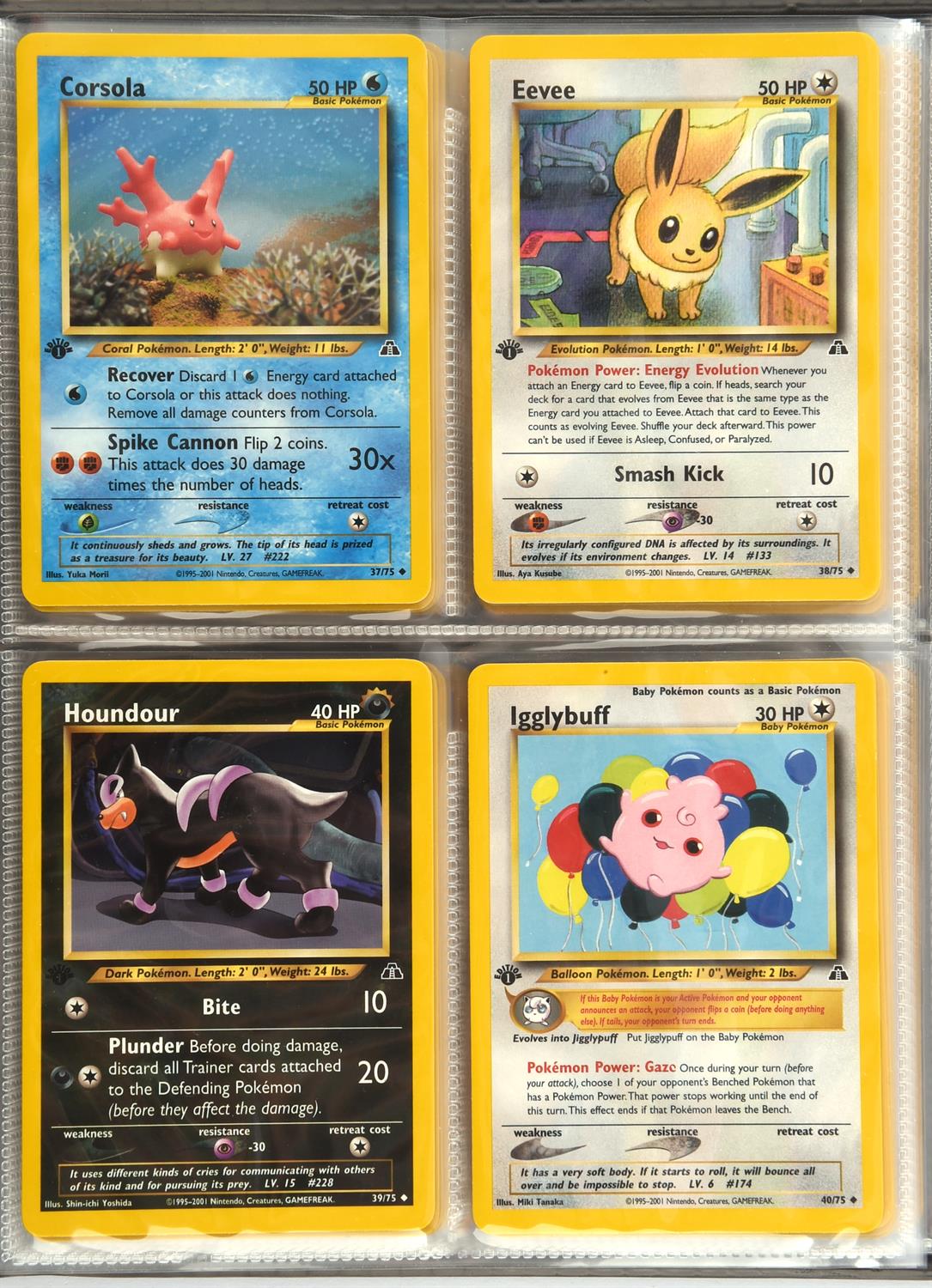 Pokemon TCG. 1st edition Neo Discovery complete uncommon and common set, numbers 37-75.