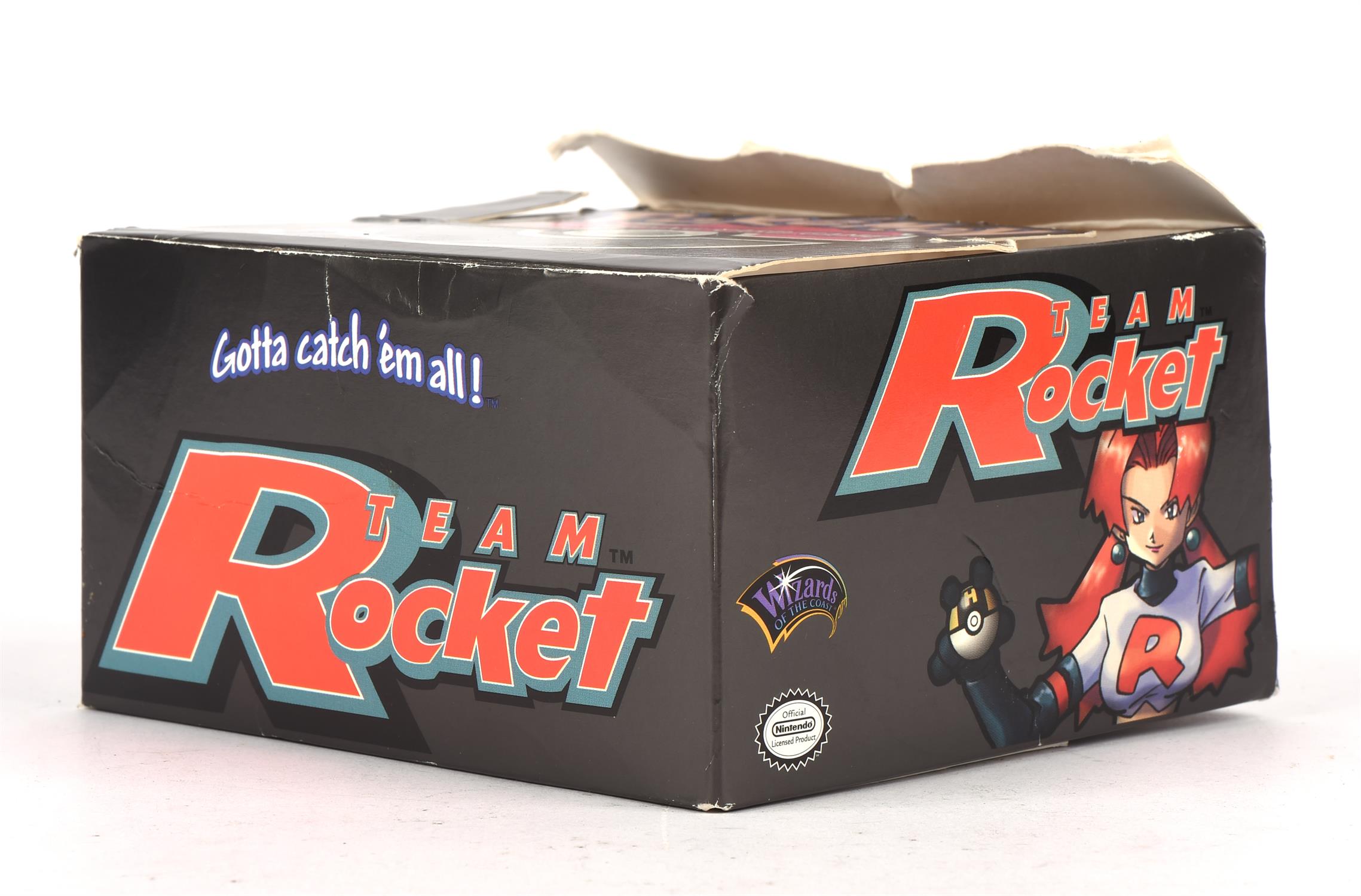 Pokemon TCG. Empty 1st edition Team Rocket Booster Box. Box has heavy wear and tear and the top is