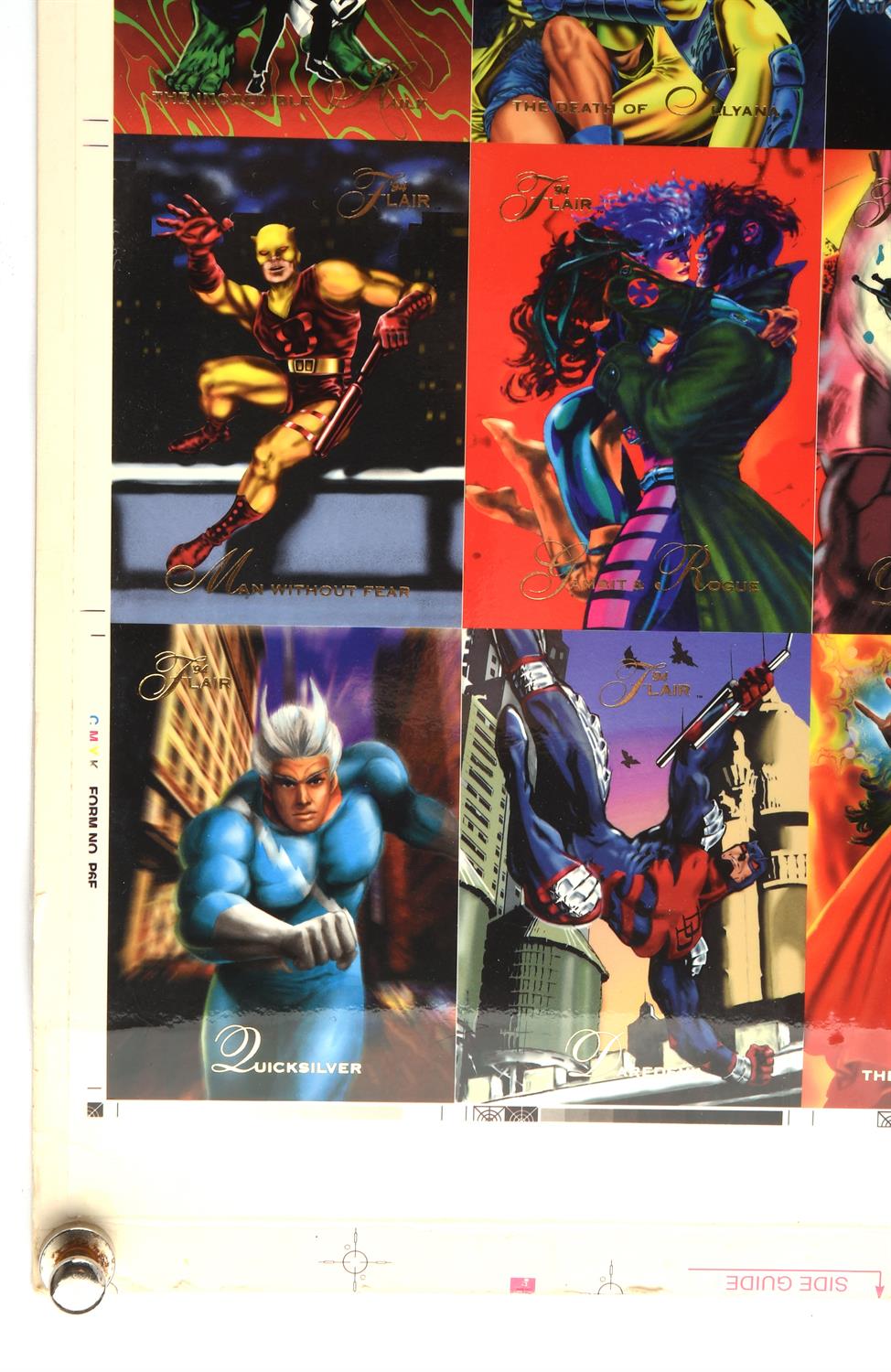 1994 Marvel Flair Uncut Sheet. Double sided printing with both the front and back of the cards. - Image 4 of 14