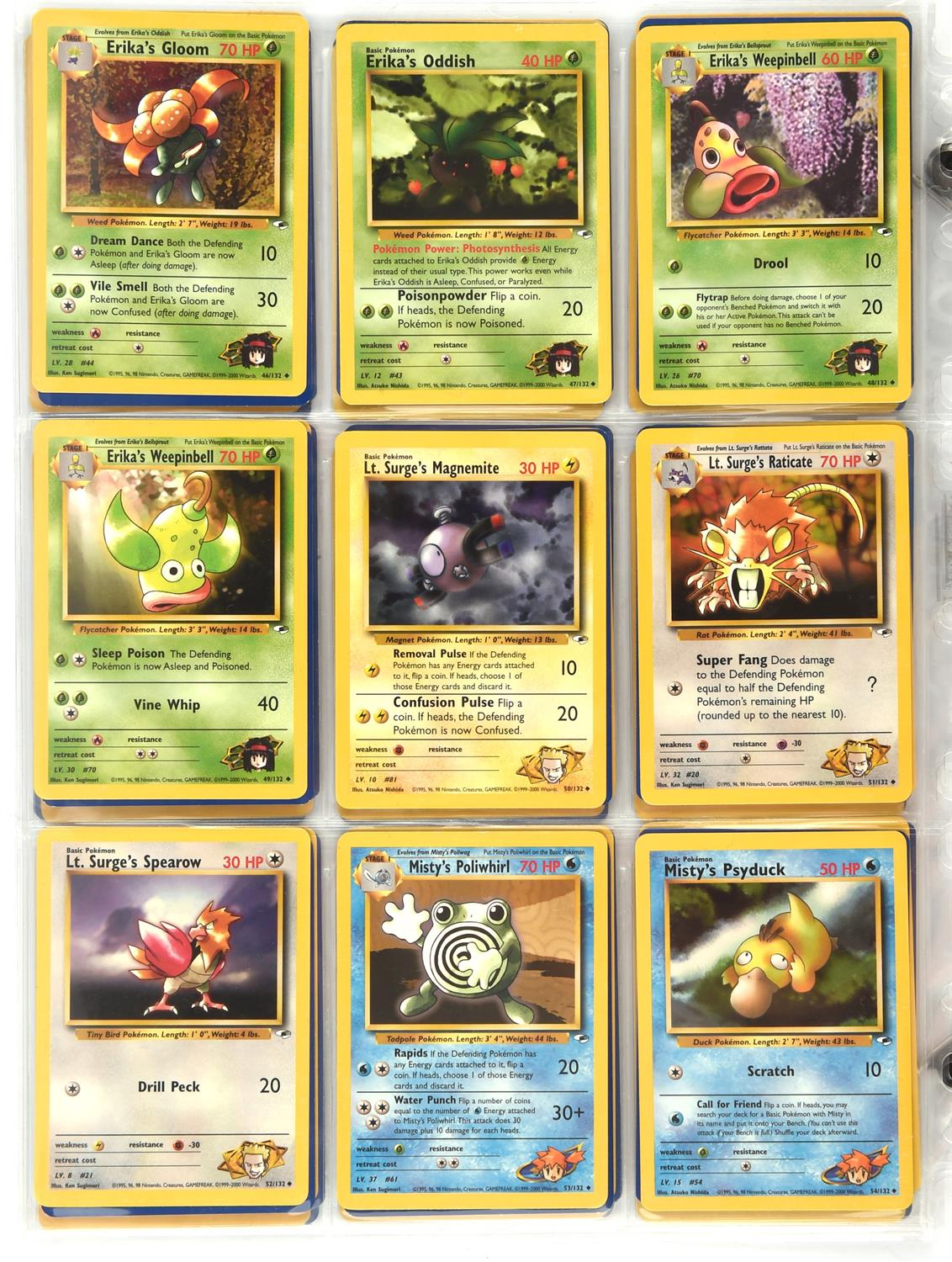 Pokemon TCG. Gym Heroes Unlimited complete set 132/132 cards. - Image 13 of 15