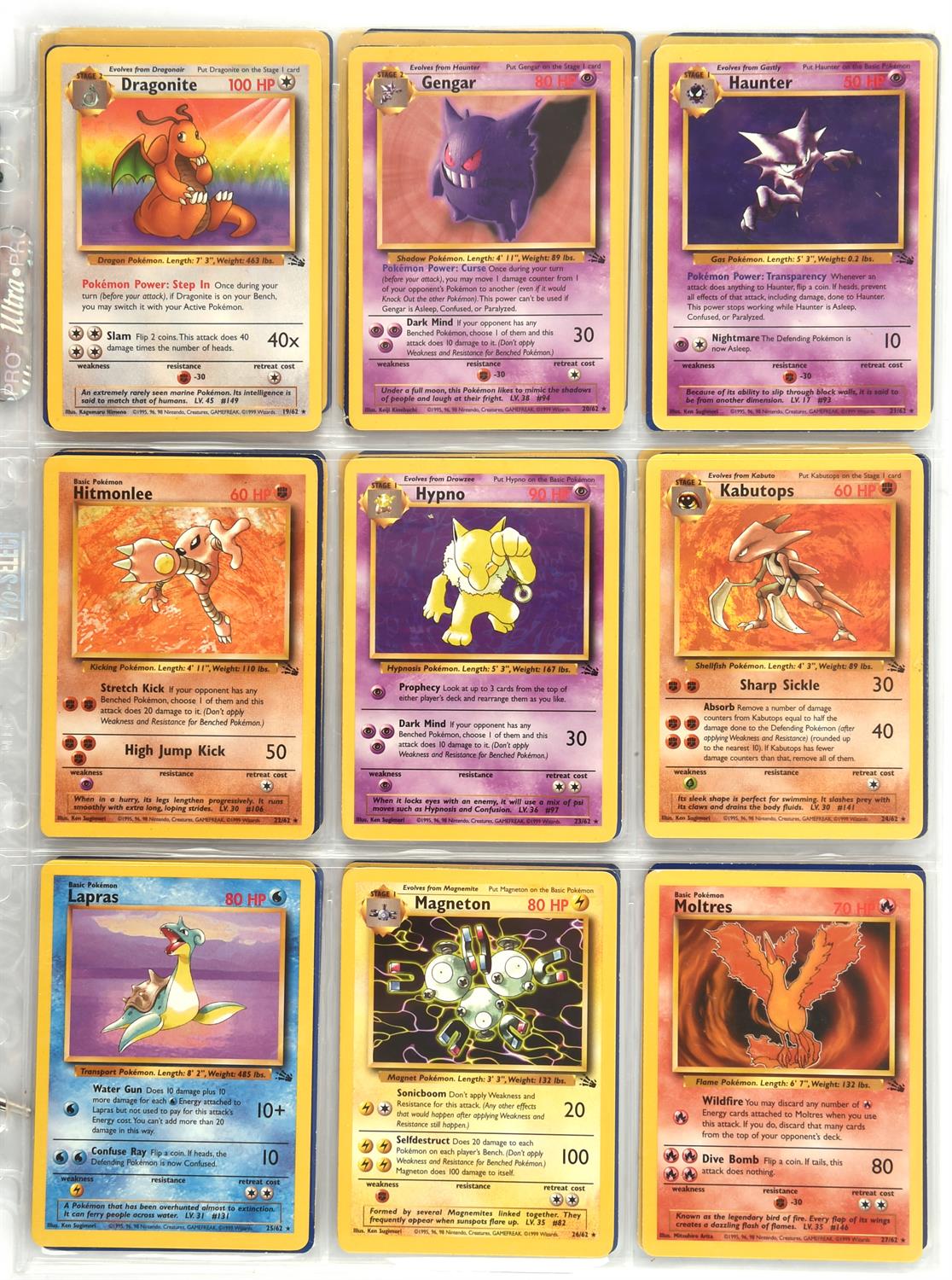 Pokemon TCG. Pokemon Fossil Unlimited Complete Set 62/62, includes popular cards like Dragonite, - Bild 2 aus 7