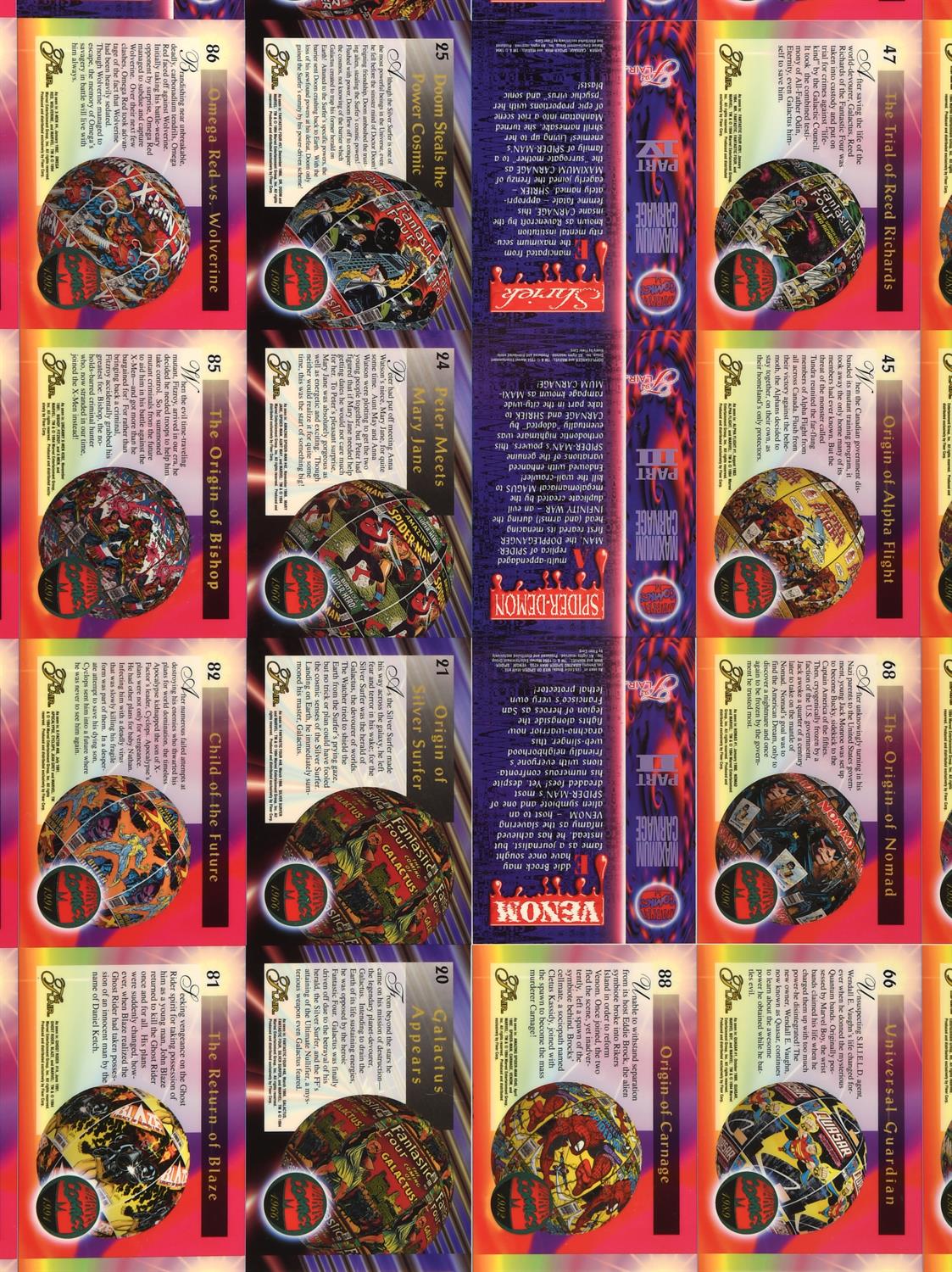 1994 Marvel Flair Uncut Sheet. Double sided printing with both the front and back of the cards. - Bild 14 aus 14