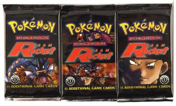 Pokemon TCG. 3x 1st edition Team Rocket Sealed Booster Packs, all different artworks.