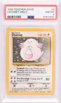 Pokemon TCG. Chansey Base Set holo 3/102 graded PSA 8. This item is from the collection of the
