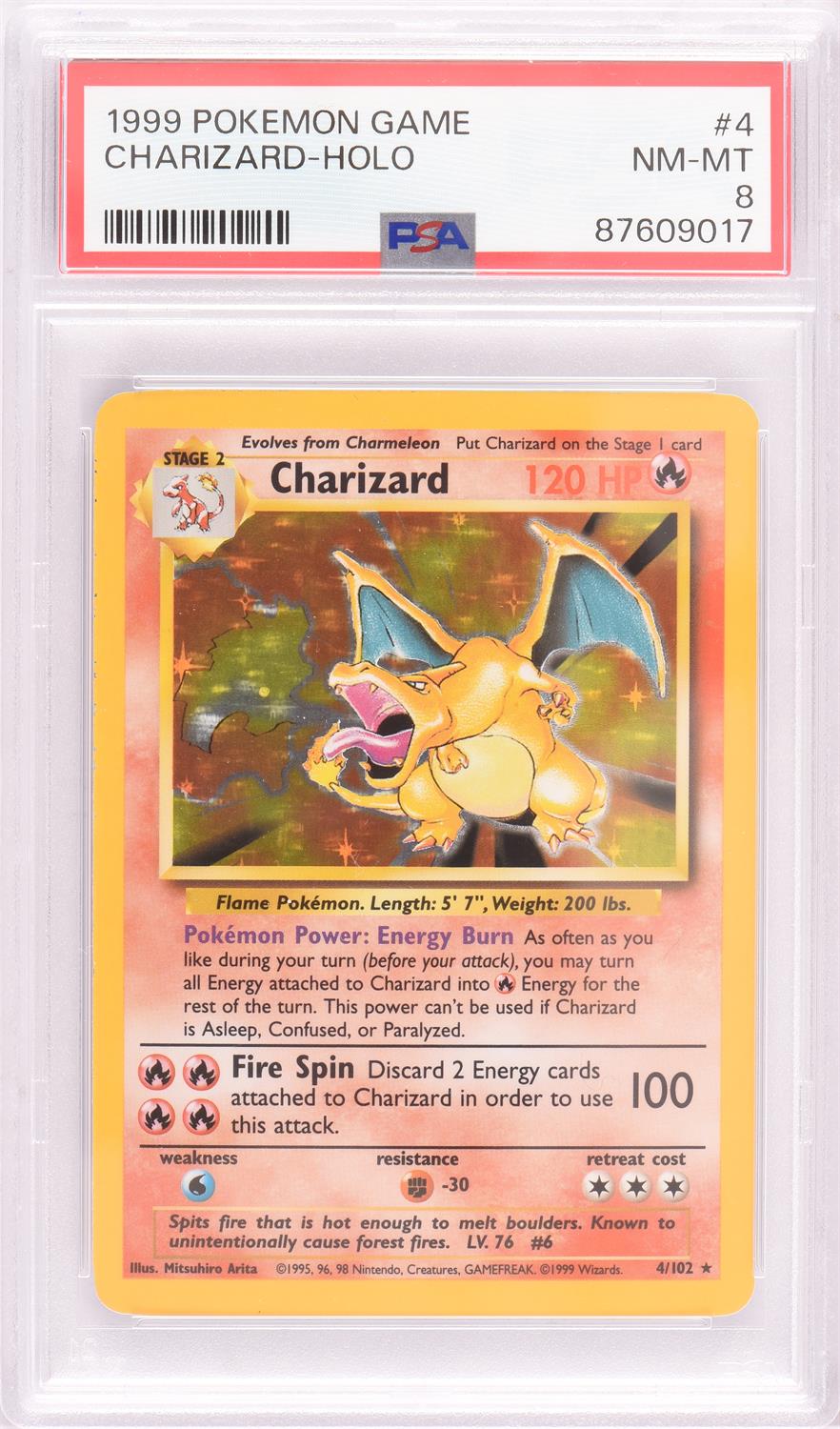 Pokemon TCG. Pokemon TCG. Charizard Base Set Holographic Pokémon Card. Number 4/102 graded PSA 8.