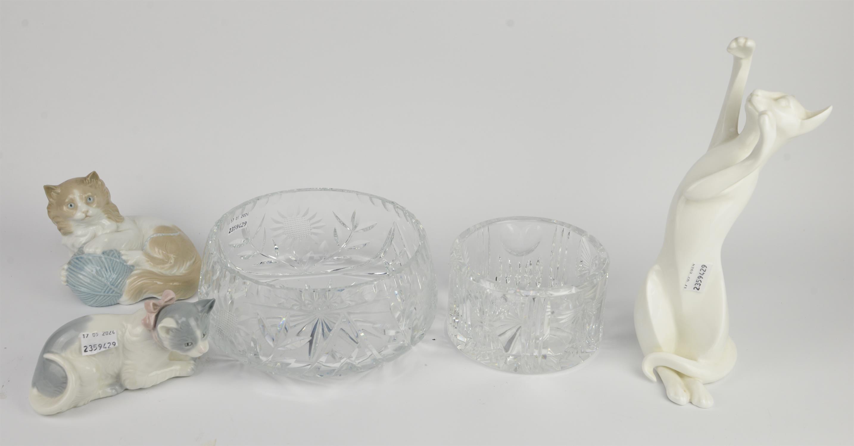 A collection of modern ceramics and glass comprising ; a Waterford 'Millennium collection' crystal
