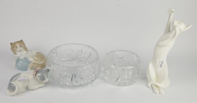 A collection of modern ceramics and glass comprising ; a Waterford 'Millennium collection' crystal