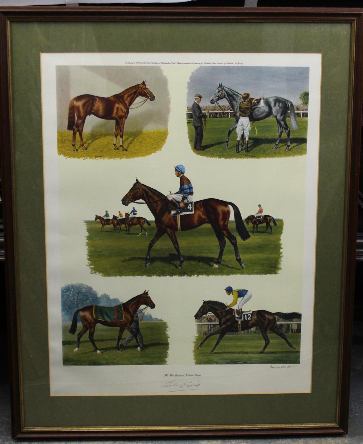 Richard Stone Reeves (1919-2005), Lester Piggott ‘The Five Greatest I Ever Rode, depicting the