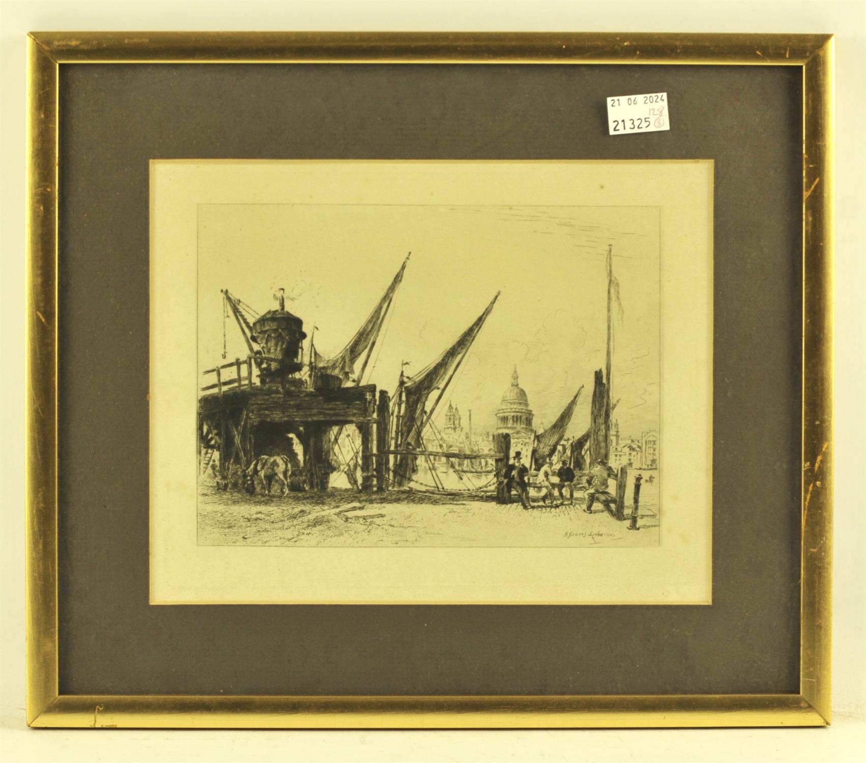 A group of three etchings of London Thames Views., to include Joseph Pennell (American 1857-1926)