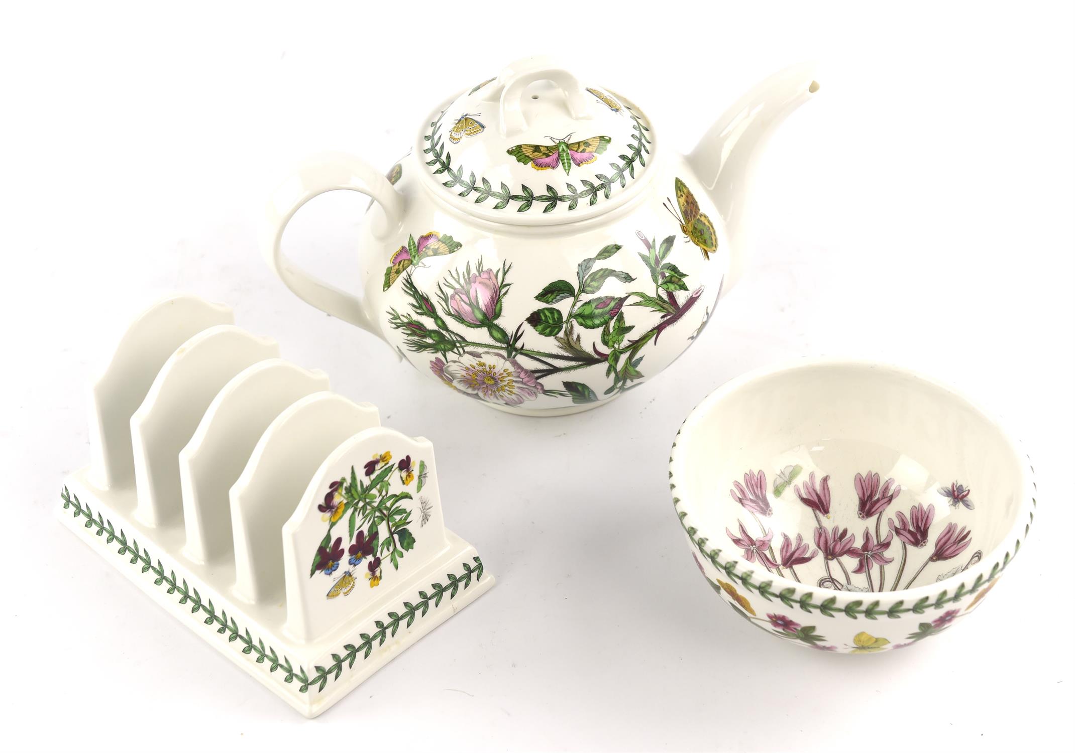 A collection of Portmerion china, The Botanic Garden, to comprise five cups, four saucers,