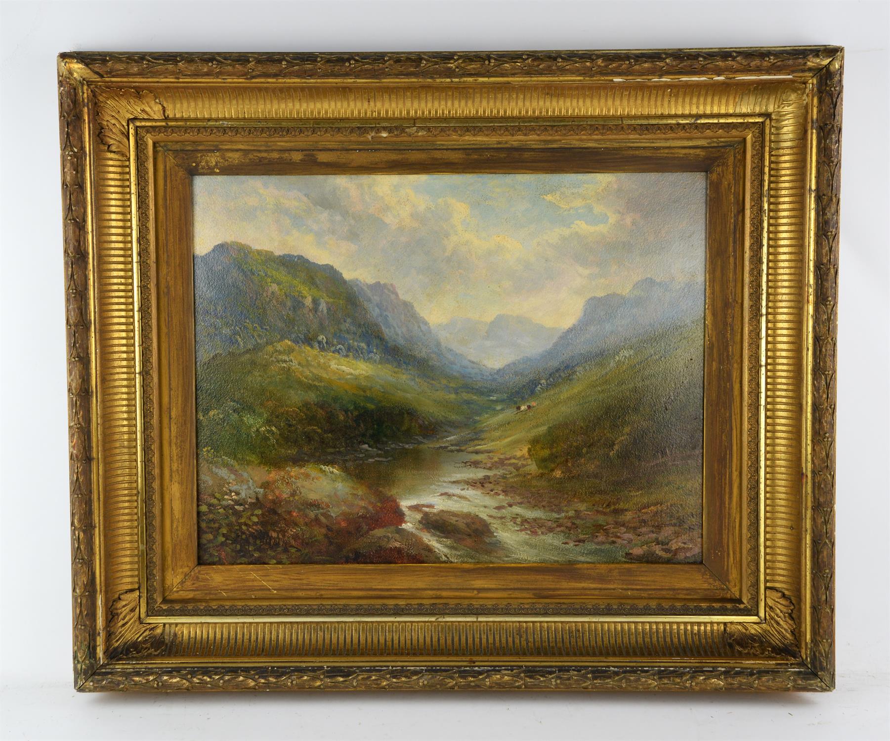 H. McCulloch (19th/20th century), Highland landscape, oil on board, indistinctly signed lower left,