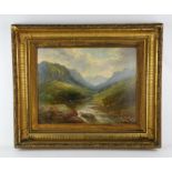 H. McCulloch (19th/20th century), Highland landscape, oil on board, indistinctly signed lower left,