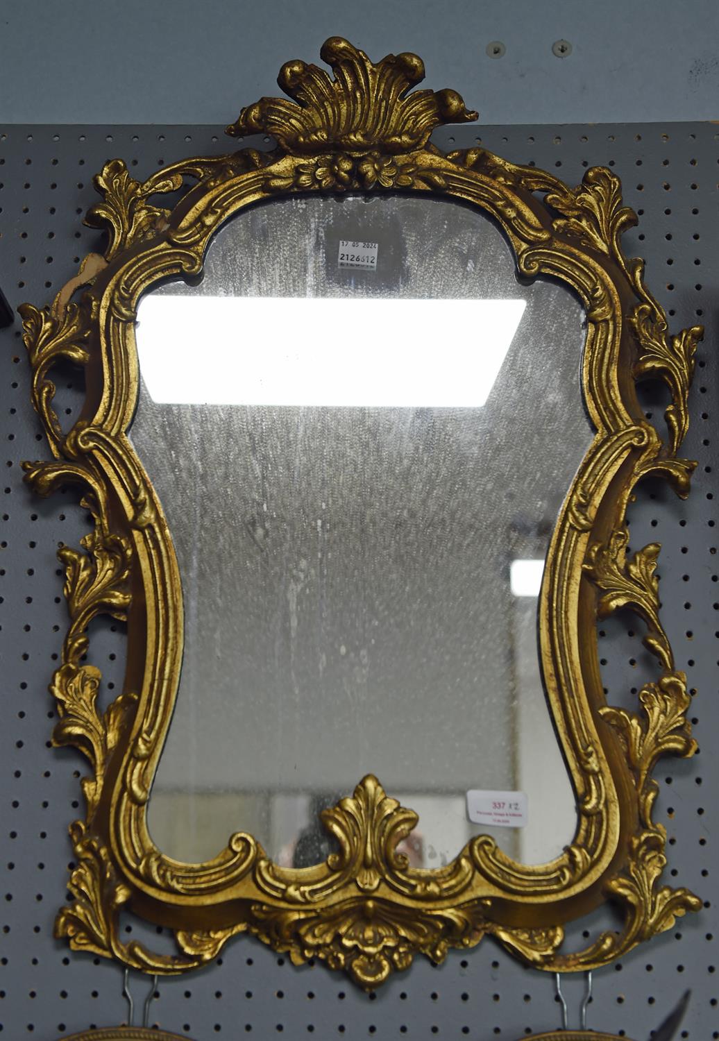 A late 19th century style gilt composite wall mirror of shaped outline, width 81cm, - Image 2 of 2