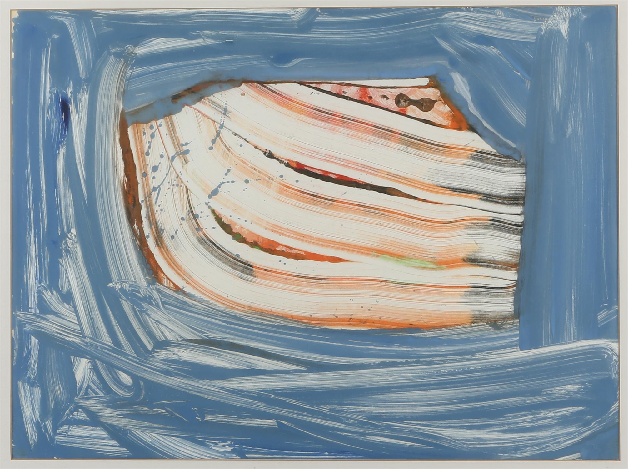 Henry Garfitt (Contemporary), Orange Blue Ghost, acrylic on board, signed, inscribed and dated 2004