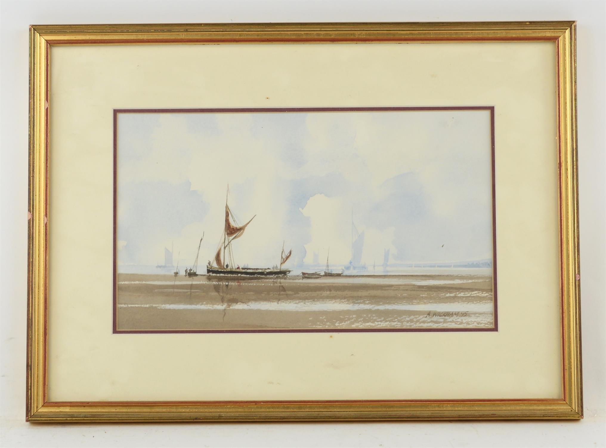 A group of watercolours, including marine views by E. Pickering, Vin Milford and others, - Image 5 of 7