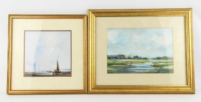 A group of watercolours, including marine views by E. Pickering, Vin Milford and others,