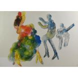 Jan Siehuis? (20th century), Figures, two colour prints, signed and one dated '90 in pencil,