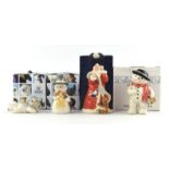 A quantity of Royal Copenhagen porcelain figures, mainly Christmas related including ; Snowmen,