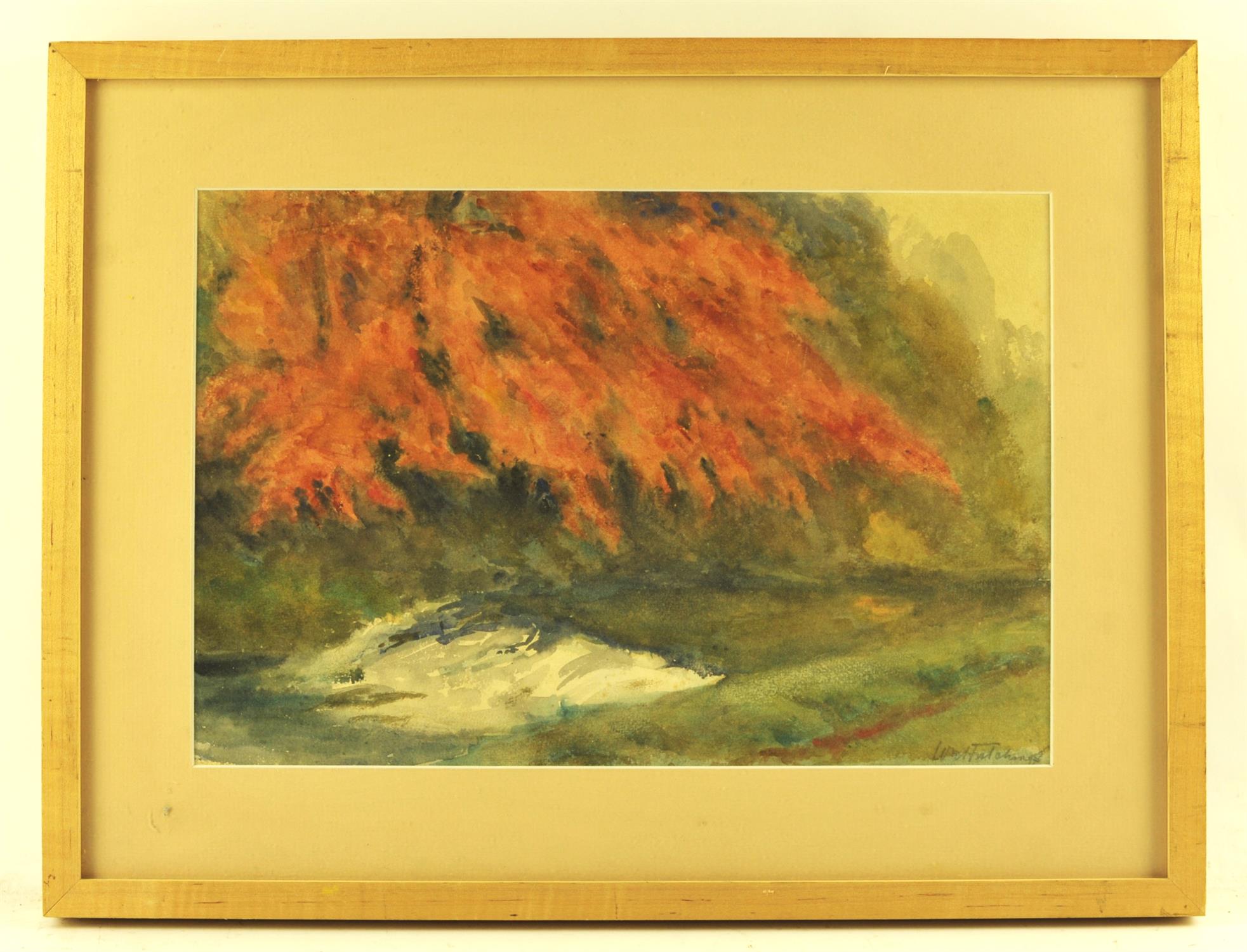 British School (20th Century), ‘Glanyrafor’ An Autumnal Landscape, watercolour, indistinctly signed