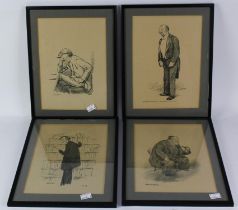 After David Low (1891-1963), a group of caricature portraits of early 20th century figures,