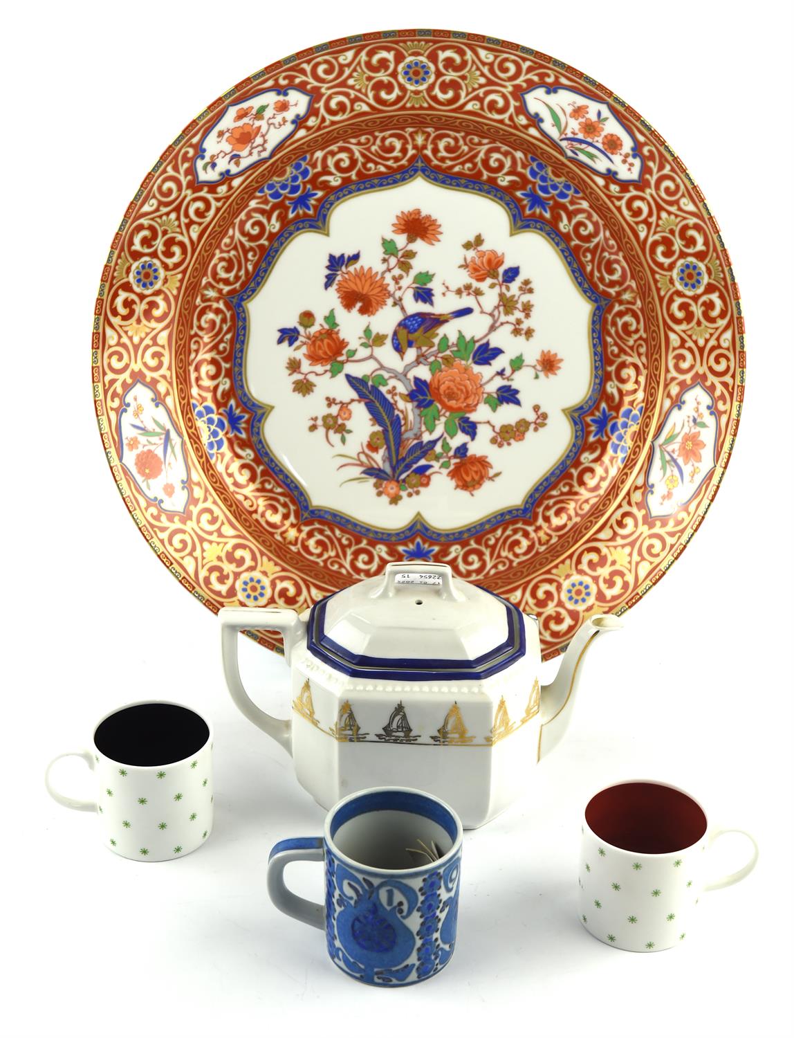 A quantity of ceramics including; a Kaiser porcelain charger decorated in the 'Ming' pattern,