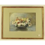 Mary E. Tringham. Still life of flowers in a bowl, watercolour, signed and dated 1936 lower right,