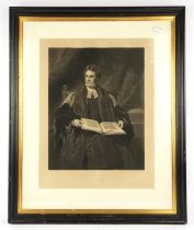 Henry Cousins (1809-1864). Portrait of T. Arnold DD Headmaster of Rugby School, mezzotint engraving