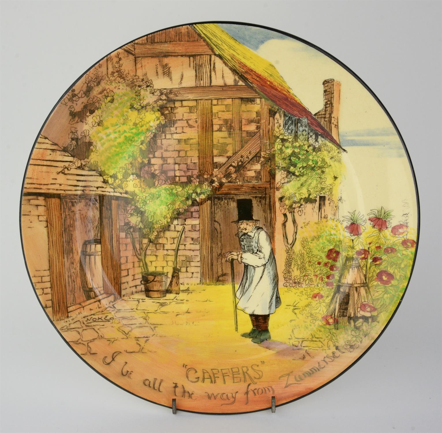 Two Royal Doulton plates. One from the Fireside series 'Old lady with baby'. The other 'Gaffers' - Image 2 of 3