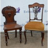 A George IV style mahogany canterbury, modern, H 49, W 51cm, together with an Edwardian mahogany