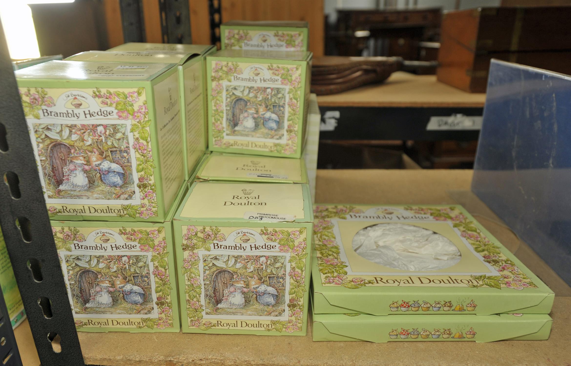 Fourteen Royal Doulton 'Bramley Hedge' porcelain figures and three collectors plates, all boxed. - Image 2 of 2