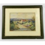 British School (19th century), Cottage in an extensive landscape; View of Mountain Lake,